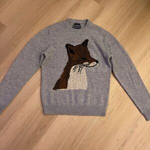 American Rag Gray and Brown Crew Neck Sweater with Animal Graphic